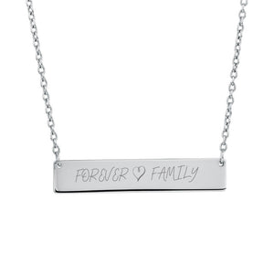 Forever Family Silver Bar Necklace